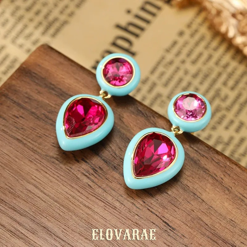 Aurelia Bloom Enamel Blue Drop Earrings product image 1