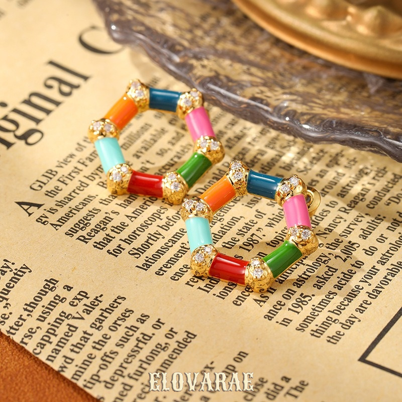 Amara Muse Geometric Enamel Drop Earrings product image 1