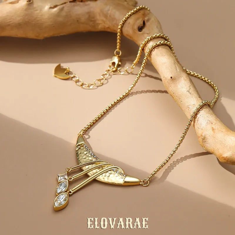 Evadne Halo Fringe Crescent Pendant Necklace product image 1