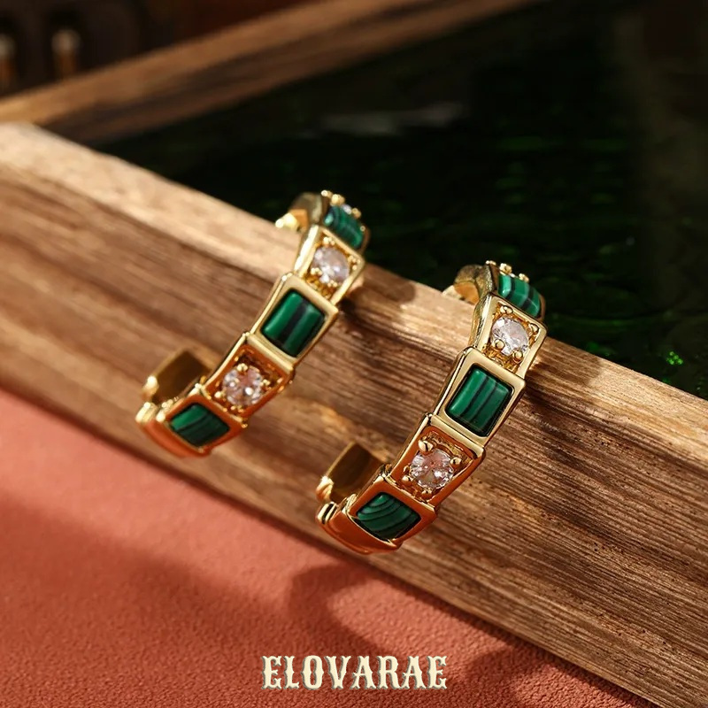 Aurelia Lustre Malachite-Tone Stud Earrings product image 1