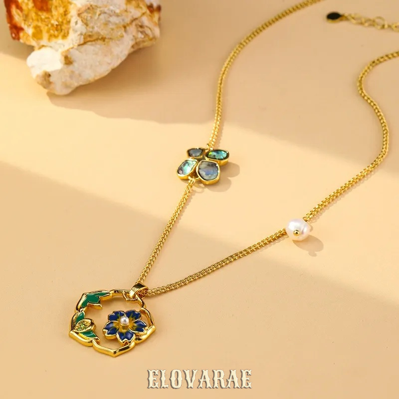 Vesper Reverie Floral Enamel Pendant Necklace product image 1
