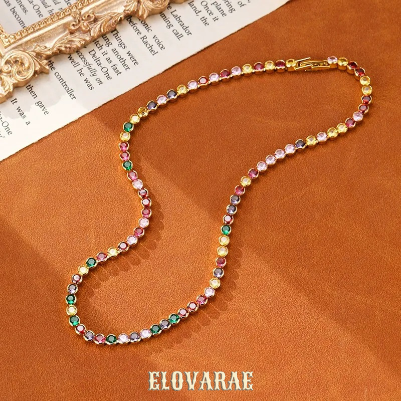 Solene Reverie Crystal Multicolor Chain Bracelet product image 1