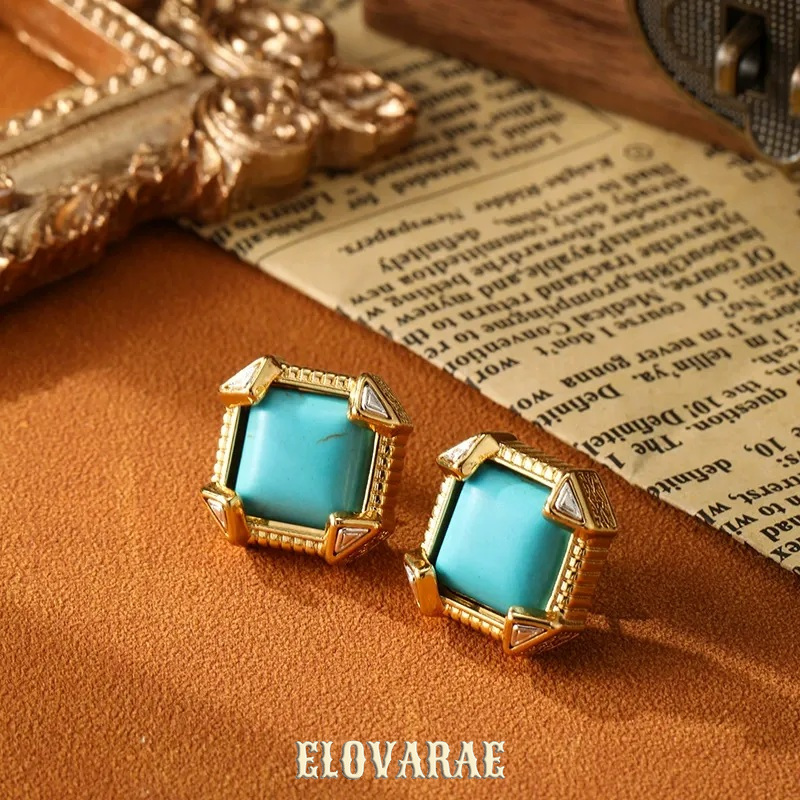 Thalia Reverie Geometric Turquoise-Tone Stud Earrings product image 1