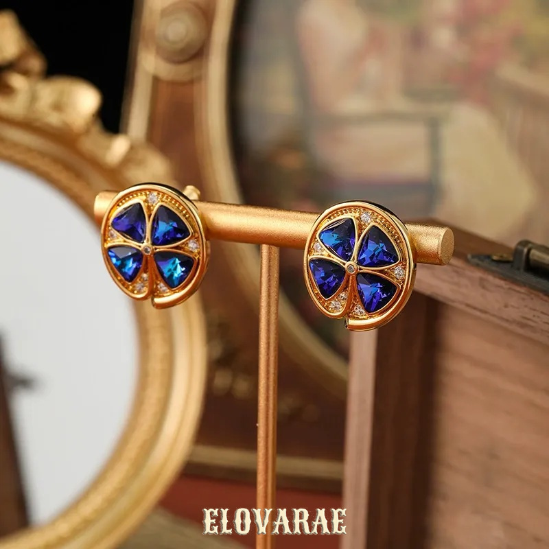 Solene Gleam Floral Crystal Stud Earrings product image 1