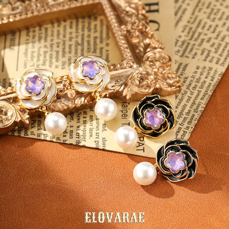 Marielle Gleam Camellia Enamel Drop Earrings product image 1