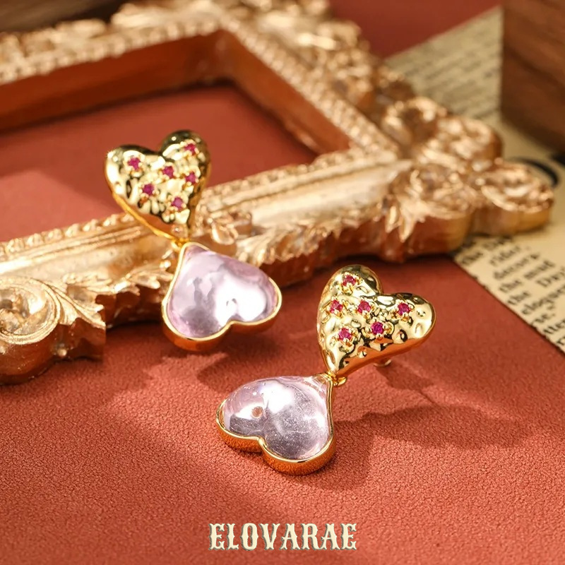Noelle Gleam Heart Fringe Stud Earrings product image 1