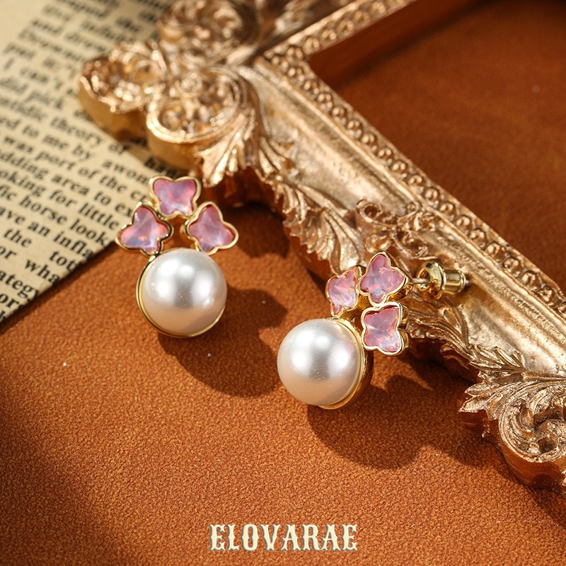 Sabine Gleam Pearl Butterfly Stud Earrings product image 1