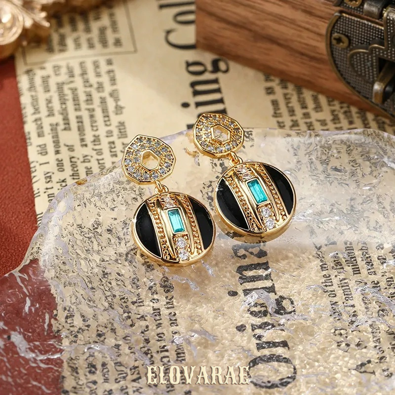 Elara Petal Geometric Crystal Drop Earrings product image 1