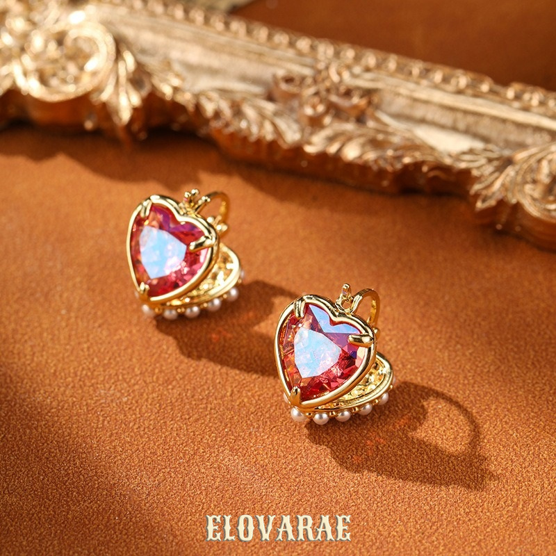 Ophelia Petal Pearl Heart Hoop Earrings product image 1