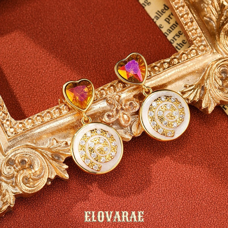 Noelle Petal Heart Enamel Drop Earrings product image 1