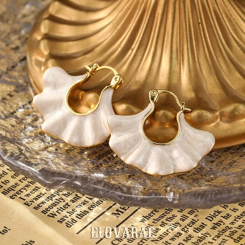 Cressida Petal Leaf Enamel Hoop Earrings product image 1