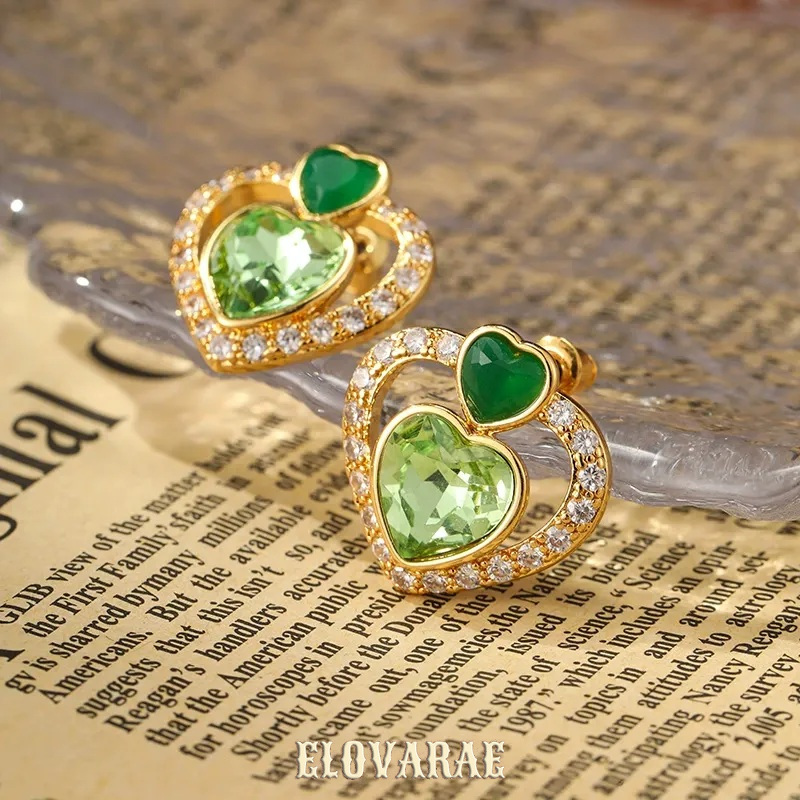 Lucienne Petal Heart Crystal Stud Earrings product image 1