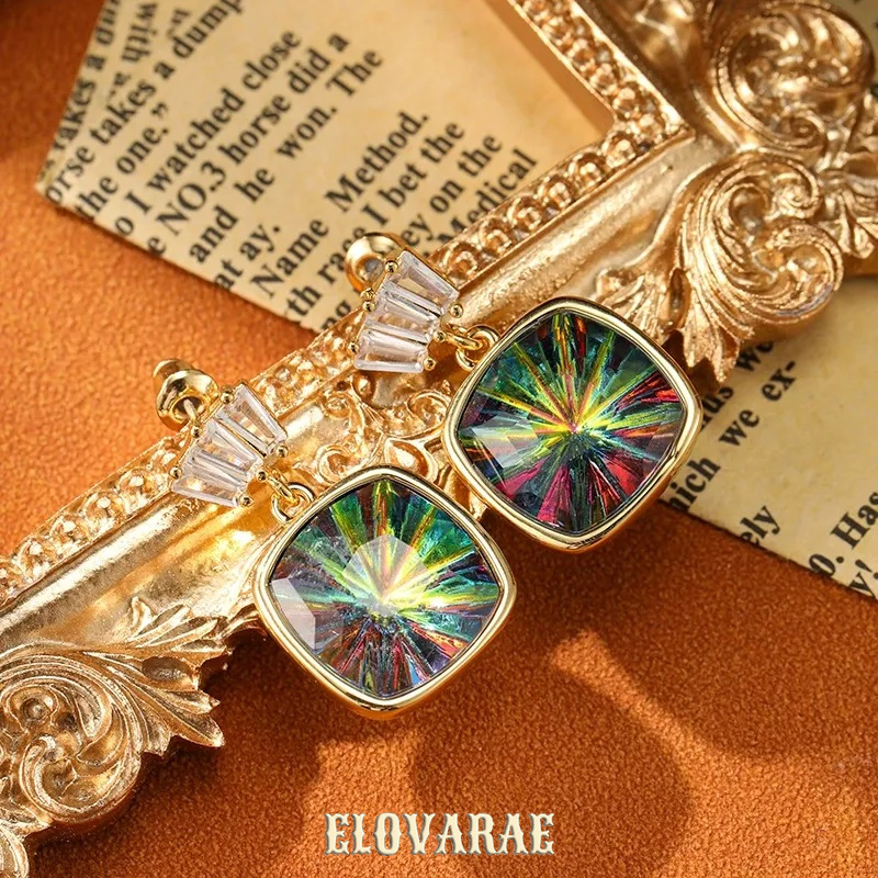Rosalie Petal Geometric Crystal Drop Earrings product image 1