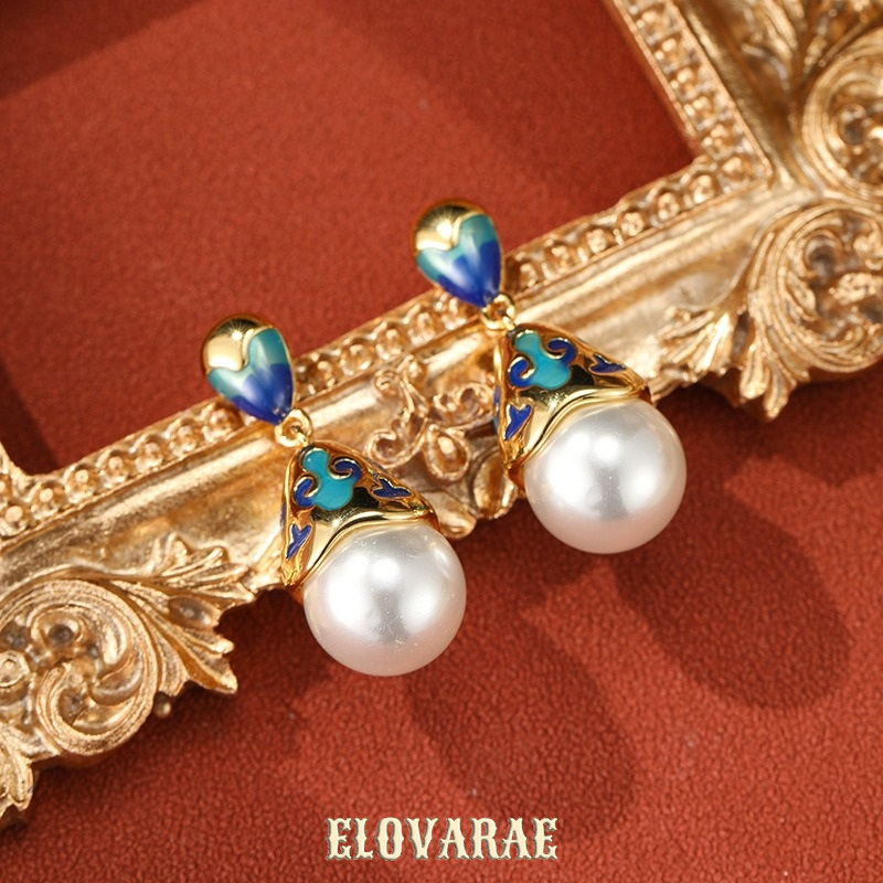 Seraphine Bloom Pearl Enamel Drop Earrings product image 2