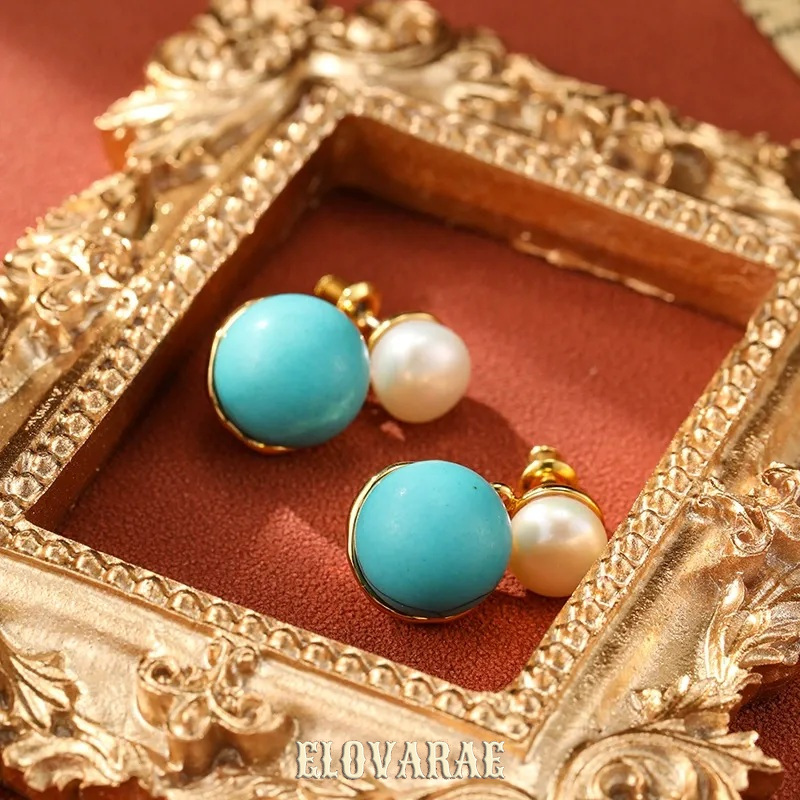 Isolde Bloom Pearl Turquoise-Tone Drop Earrings product image 2