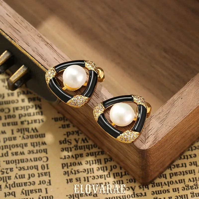 Sabine Bloom Pearl Enamel Stud Earrings product image 2