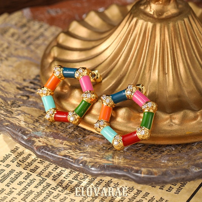 Amara Muse Geometric Enamel Drop Earrings product image 2