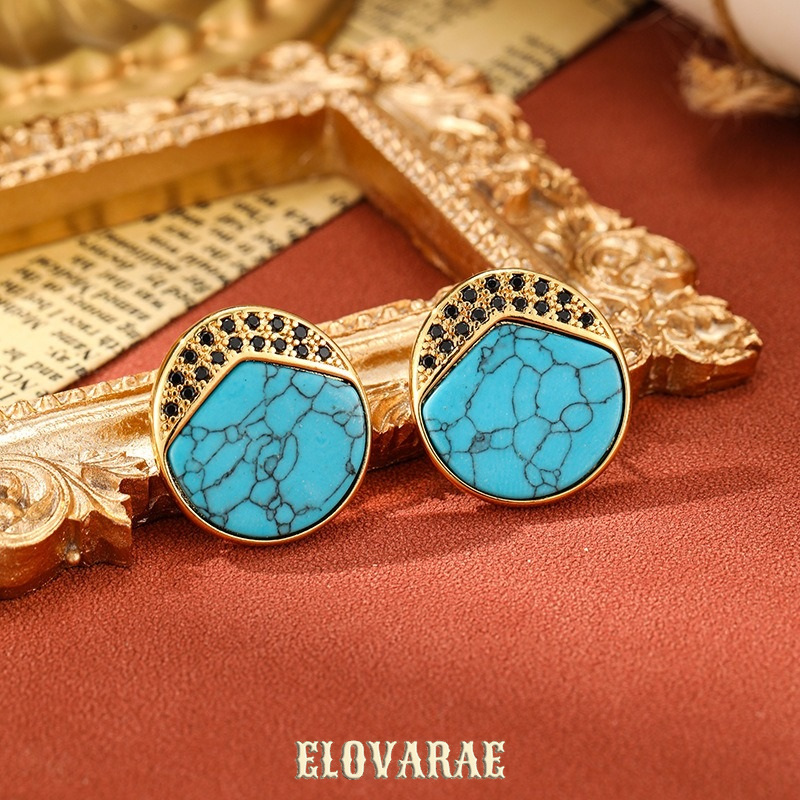 Isolde Muse Geometric Turquoise-Tone Drop Earrings product image 2