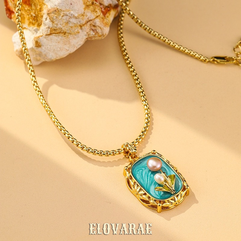 Celeste Halo Pearl Floral Pendant Necklace product image 2