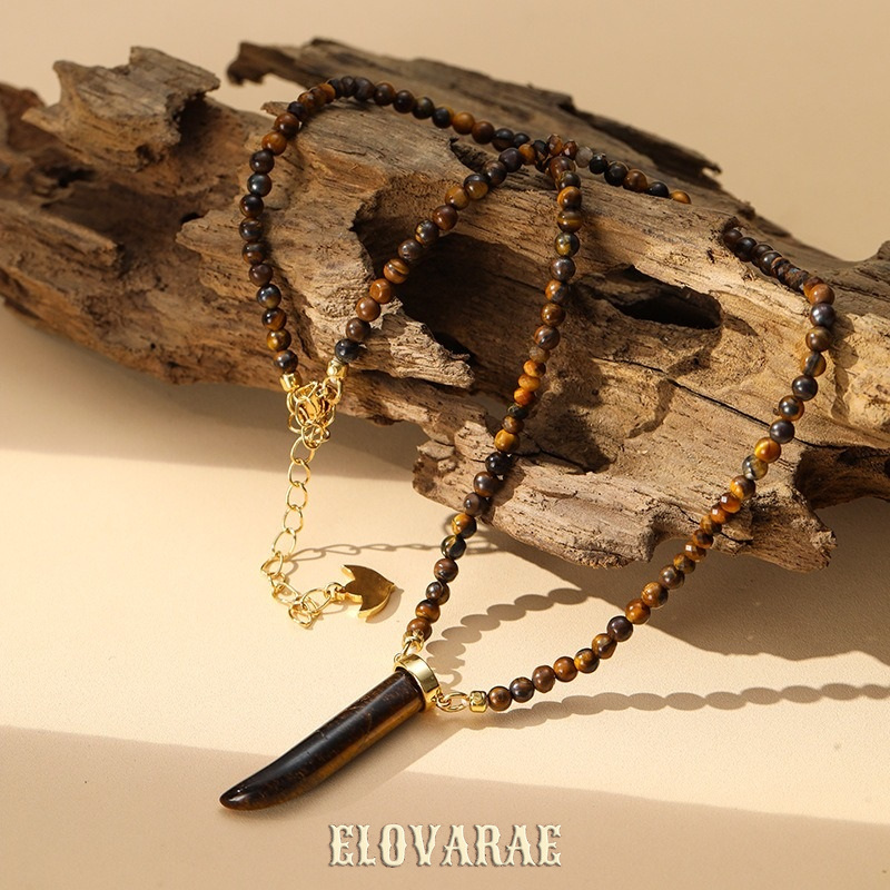 Seraphine Halo Tiger-Eye Pendant Necklace product image 2