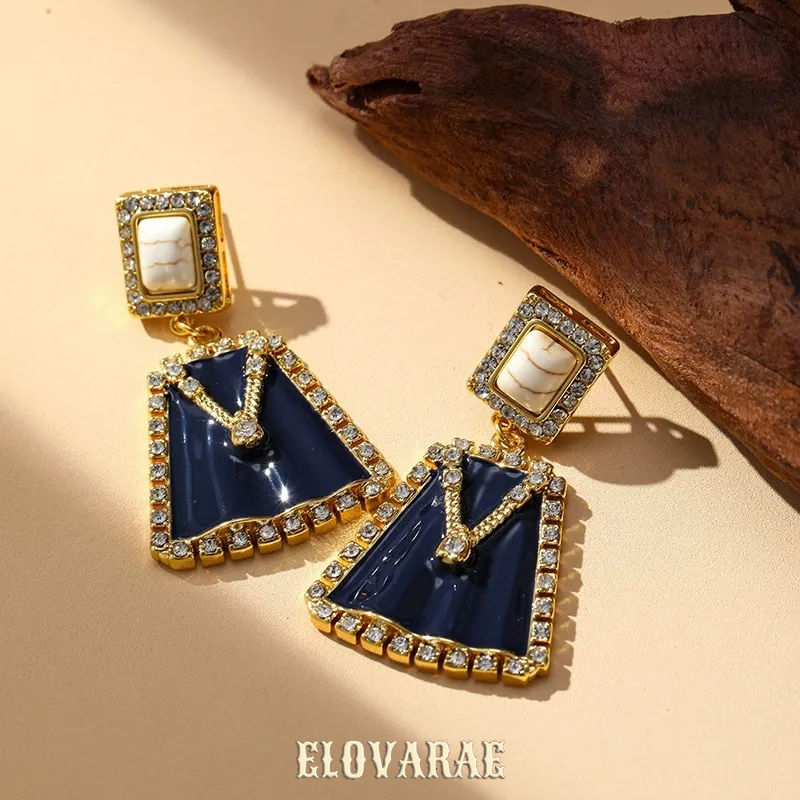 Marielle Halo Geometric Enamel Drop Earrings product image 2