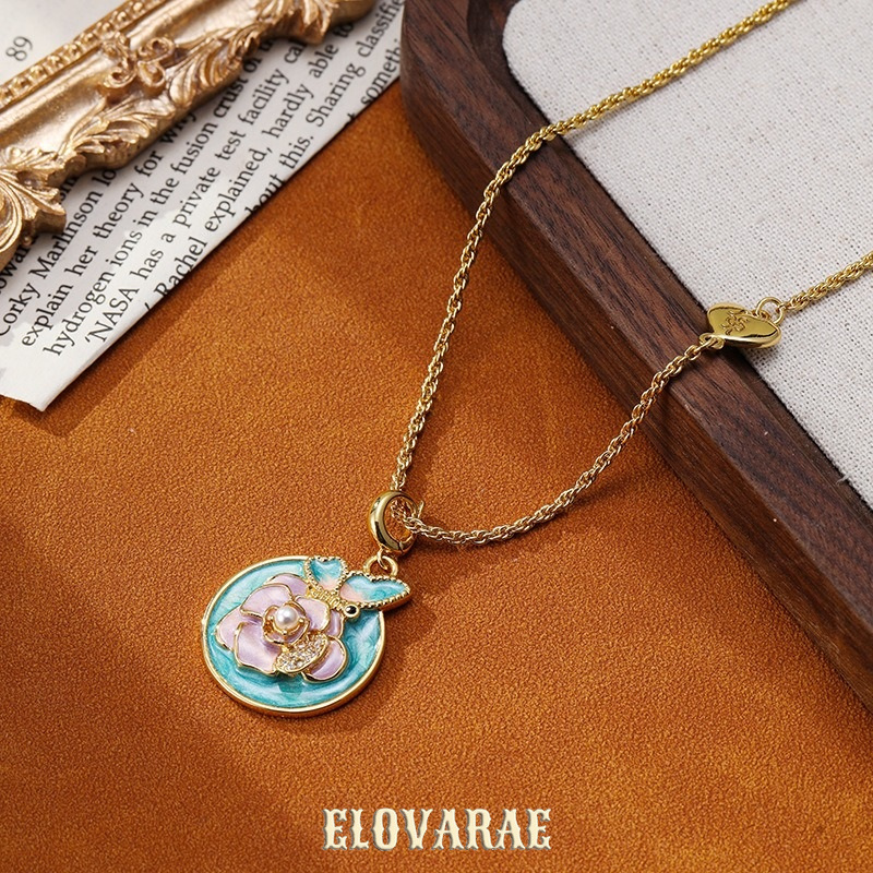 Valentina Halo Butterfly Floral Pendant Necklace product image 2