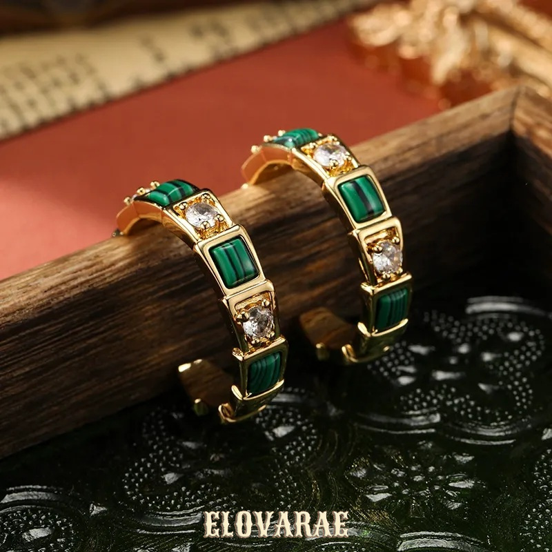 Aurelia Lustre Malachite-Tone Stud Earrings product image 2
