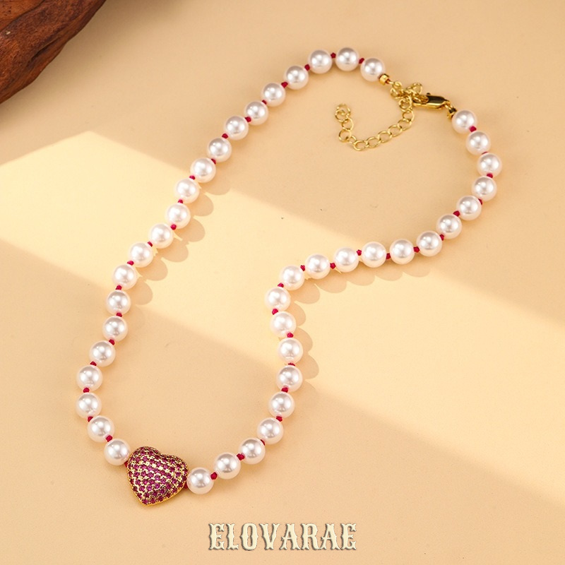 Elara Reverie Pearl Heart Pendant Necklace product image 2