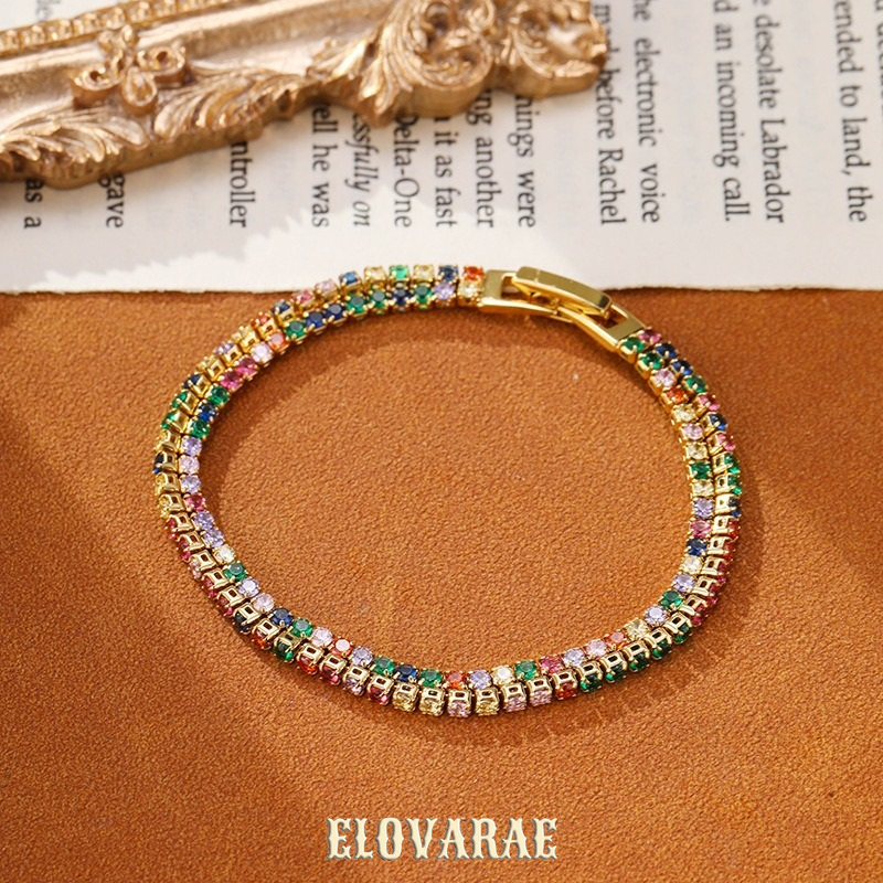 Solene Reverie Crystal Multicolor Chain Bracelet product image 2