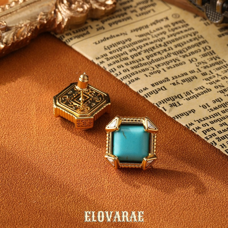 Thalia Reverie Geometric Turquoise-Tone Stud Earrings product image 2