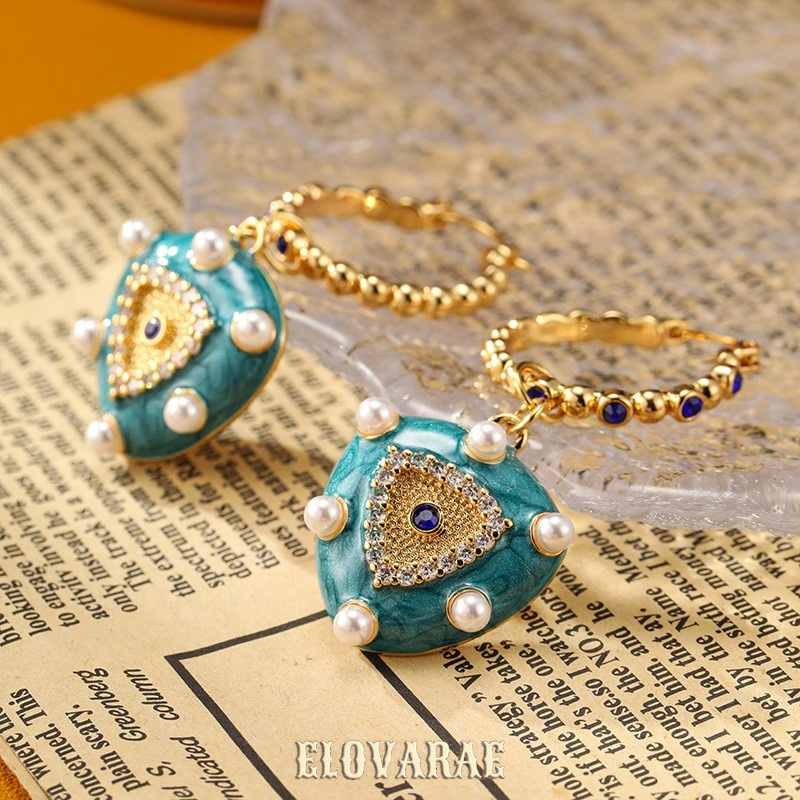Seraphine Nocturne Pearl Heart Drop Earrings product image 2