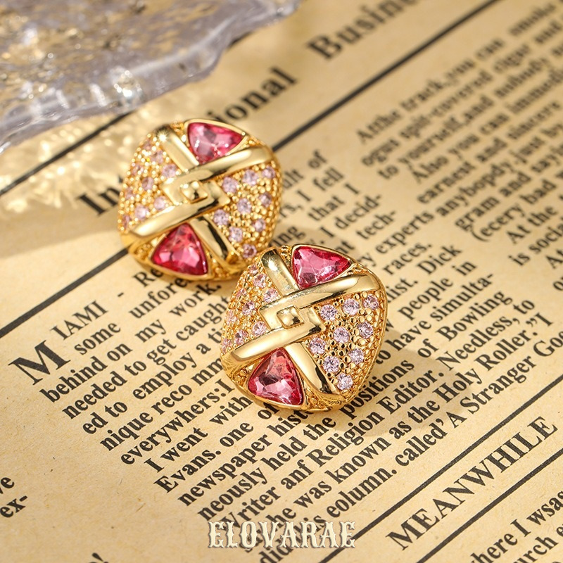 Ophelia Gleam Geometric Crystal Stud Earrings product image 2