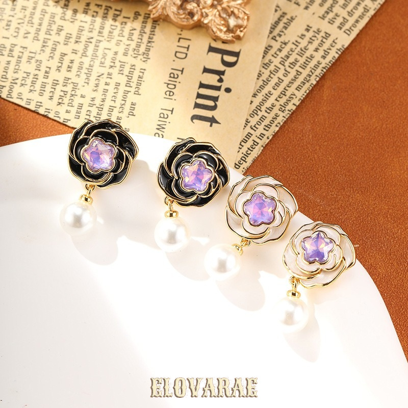 Marielle Gleam Camellia Enamel Drop Earrings product image 2