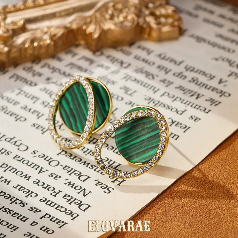 Estelle Gleam Malachite-Tone Stud Earrings product image 2