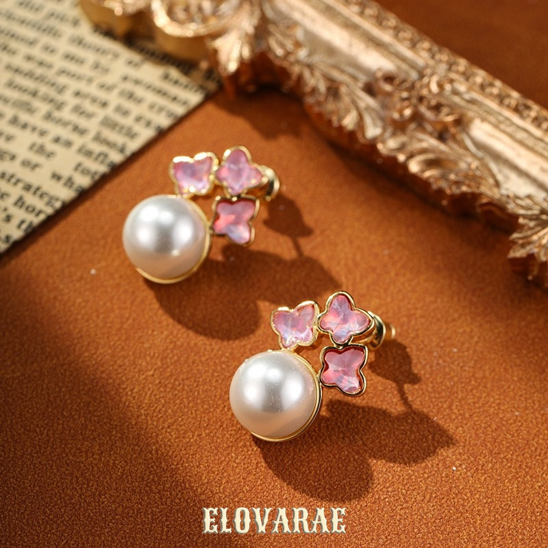 Sabine Gleam Pearl Butterfly Stud Earrings product image 2