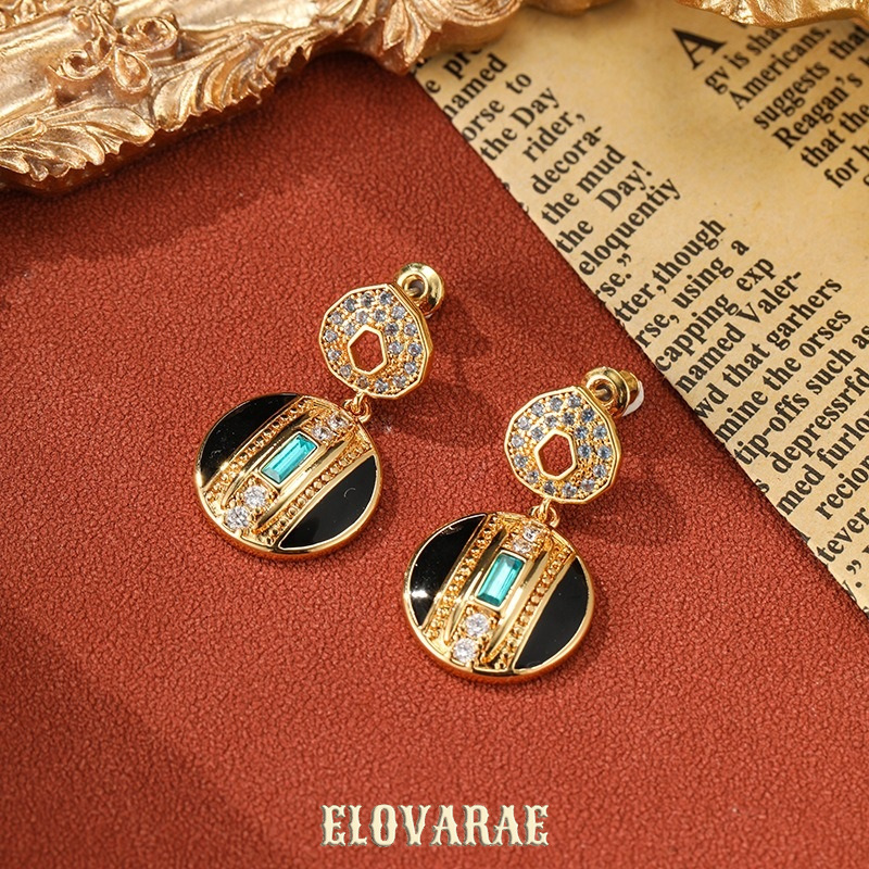 Elara Petal Geometric Crystal Drop Earrings product image 2