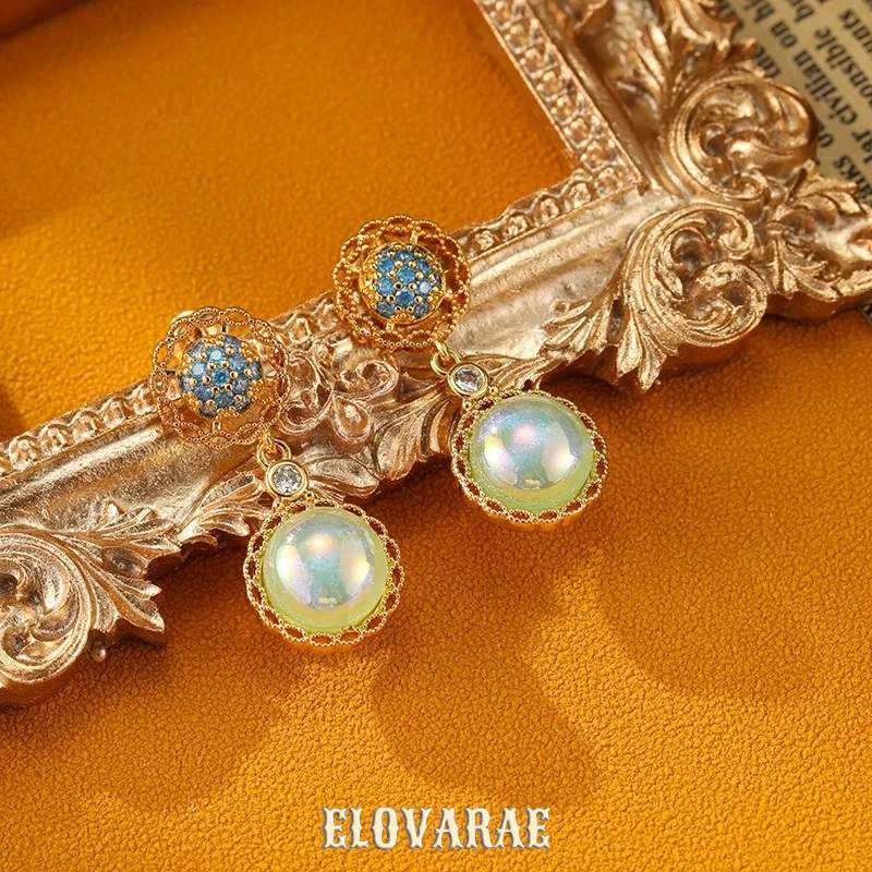 Amara Petal Pearl Crystal Stud Earrings product image 2