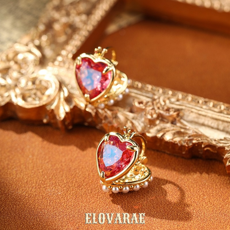 Ophelia Petal Pearl Heart Hoop Earrings product image 2