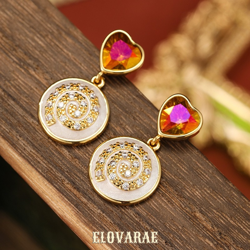 Noelle Petal Heart Enamel Drop Earrings product image 2