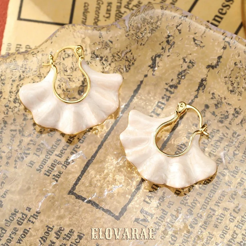 Cressida Petal Leaf Enamel Hoop Earrings product image 2