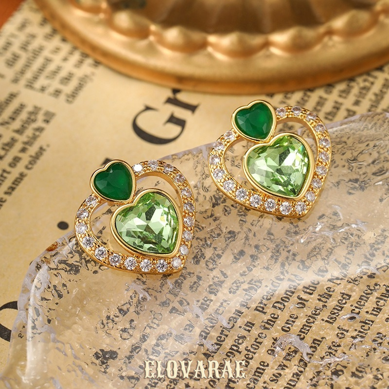 Lucienne Petal Heart Crystal Stud Earrings product image 2