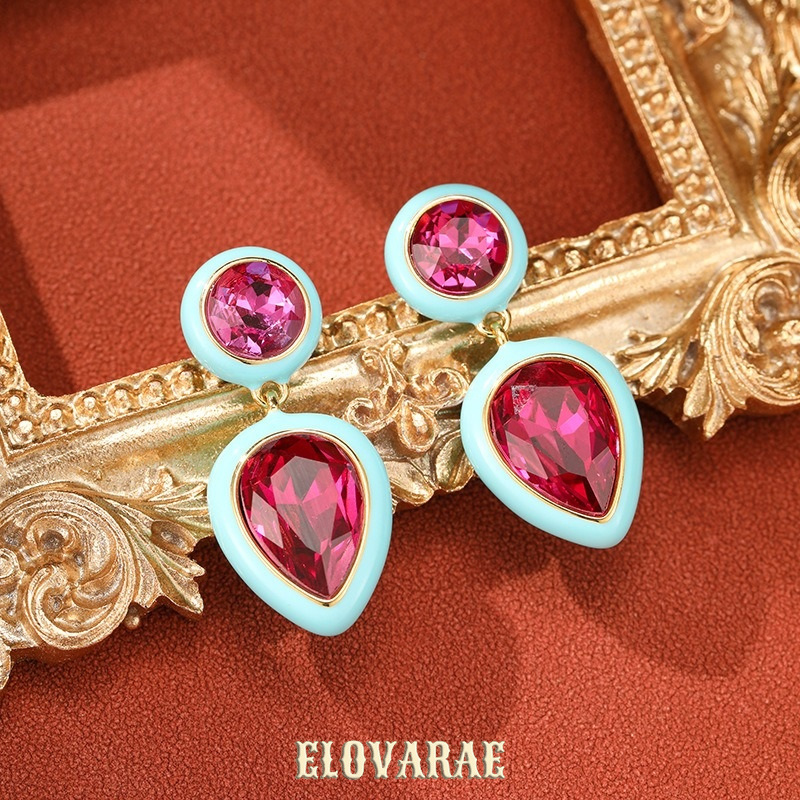 Aurelia Bloom Enamel Blue Drop Earrings product image 3