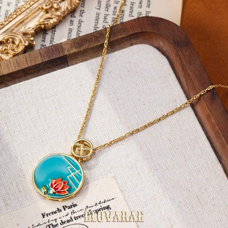 Celeste Bloom Lotus Enamel Pendant Necklace product image 3