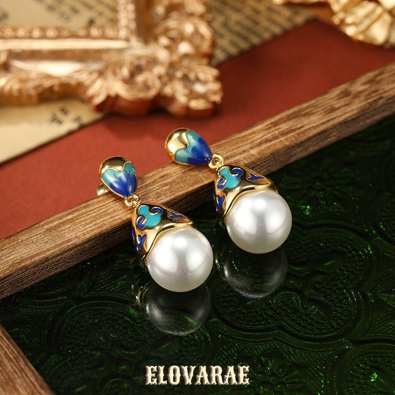 Seraphine Bloom Pearl Enamel Drop Earrings product image 3
