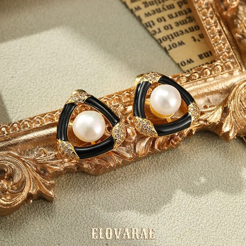Sabine Bloom Pearl Enamel Stud Earrings product image 3