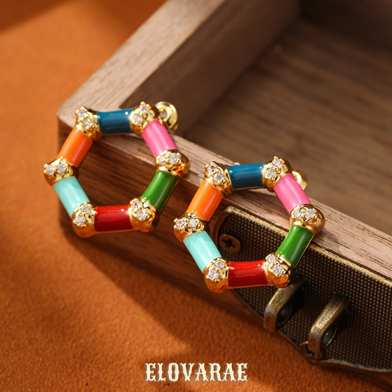 Amara Muse Geometric Enamel Drop Earrings product image 3