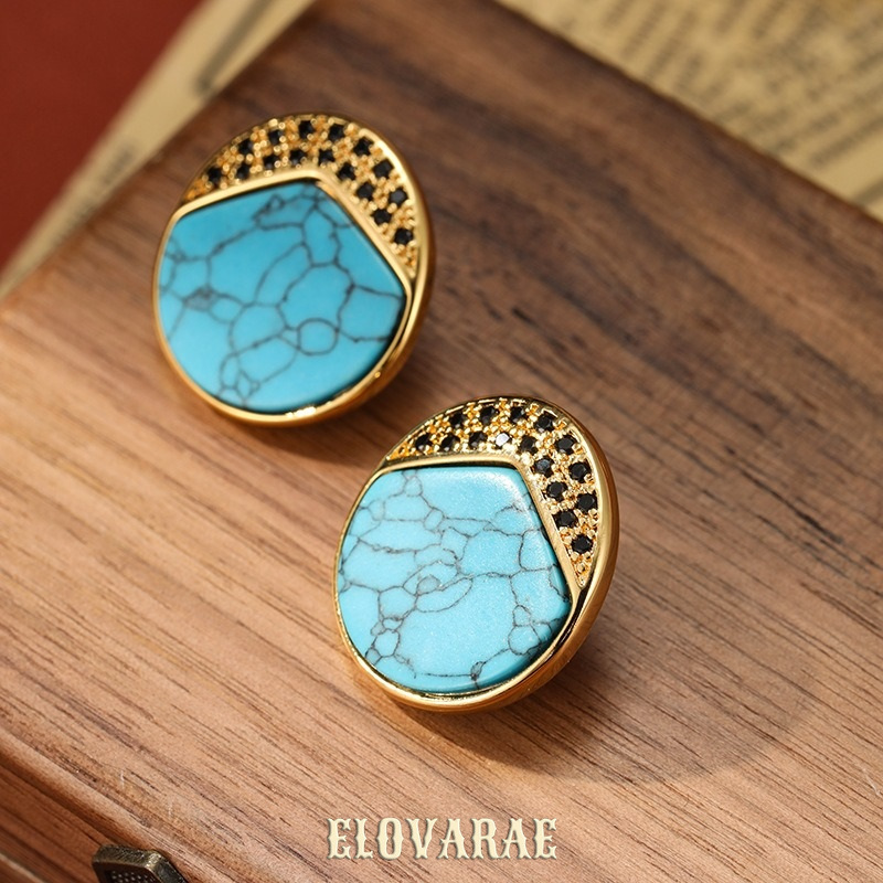 Isolde Muse Geometric Turquoise-Tone Drop Earrings product image 3