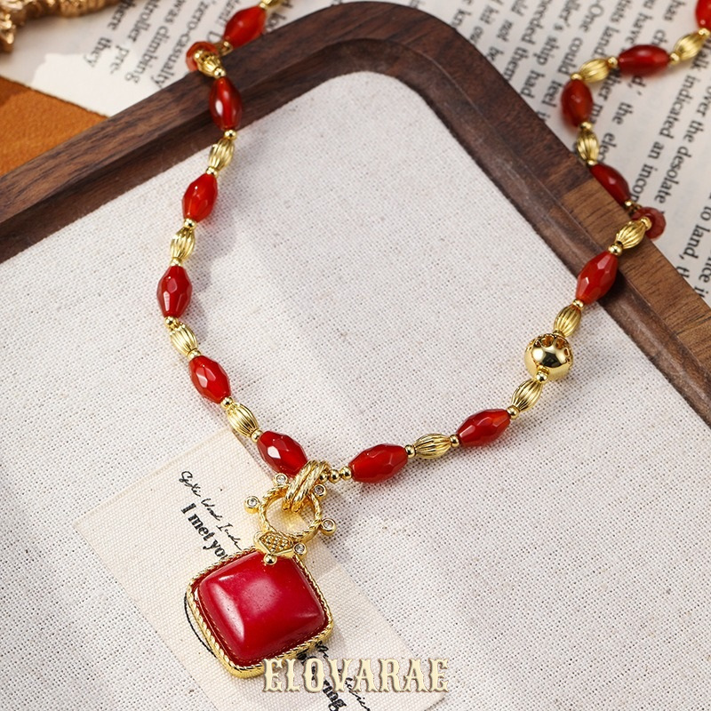 Evadne Muse Garnet-Tone Pendant Necklace product image 3