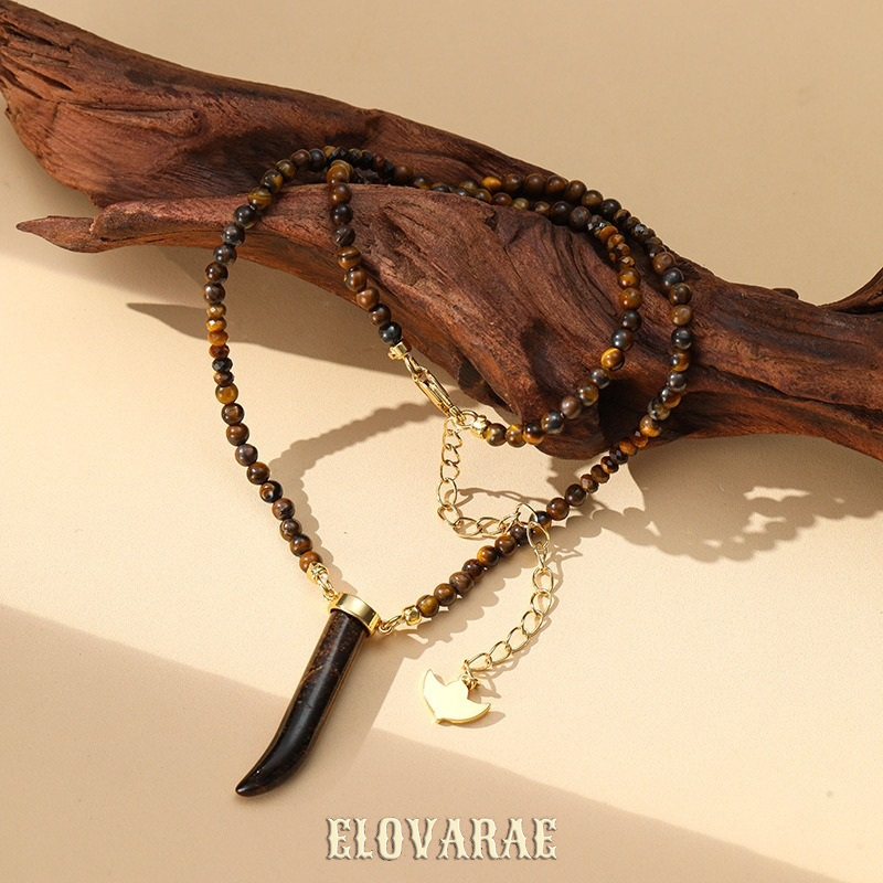 Seraphine Halo Tiger-Eye Pendant Necklace product image 4