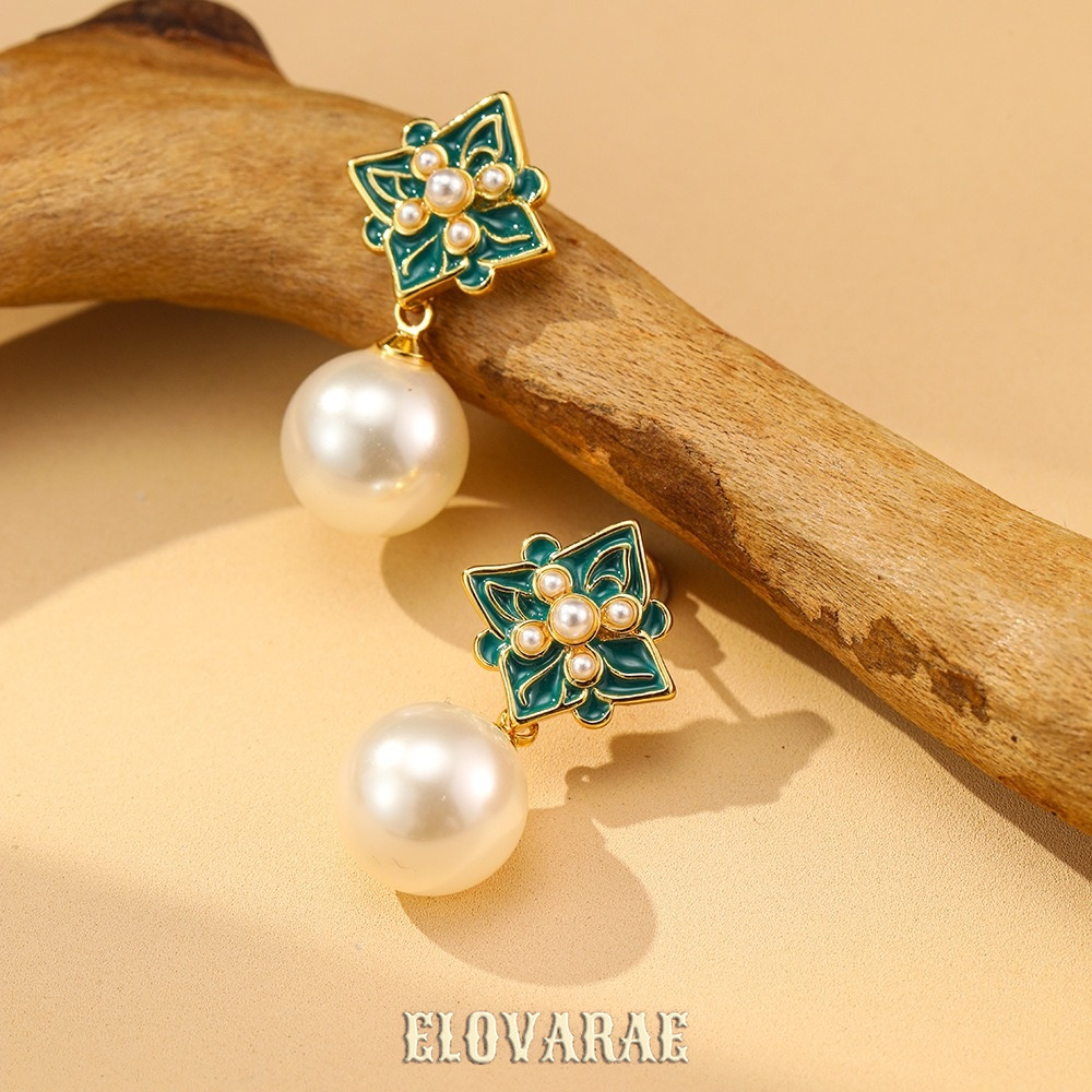 Liora Halo Pearl Floral Drop Earrings product image 3